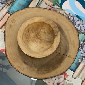 Rustic Wooden Bowl Set